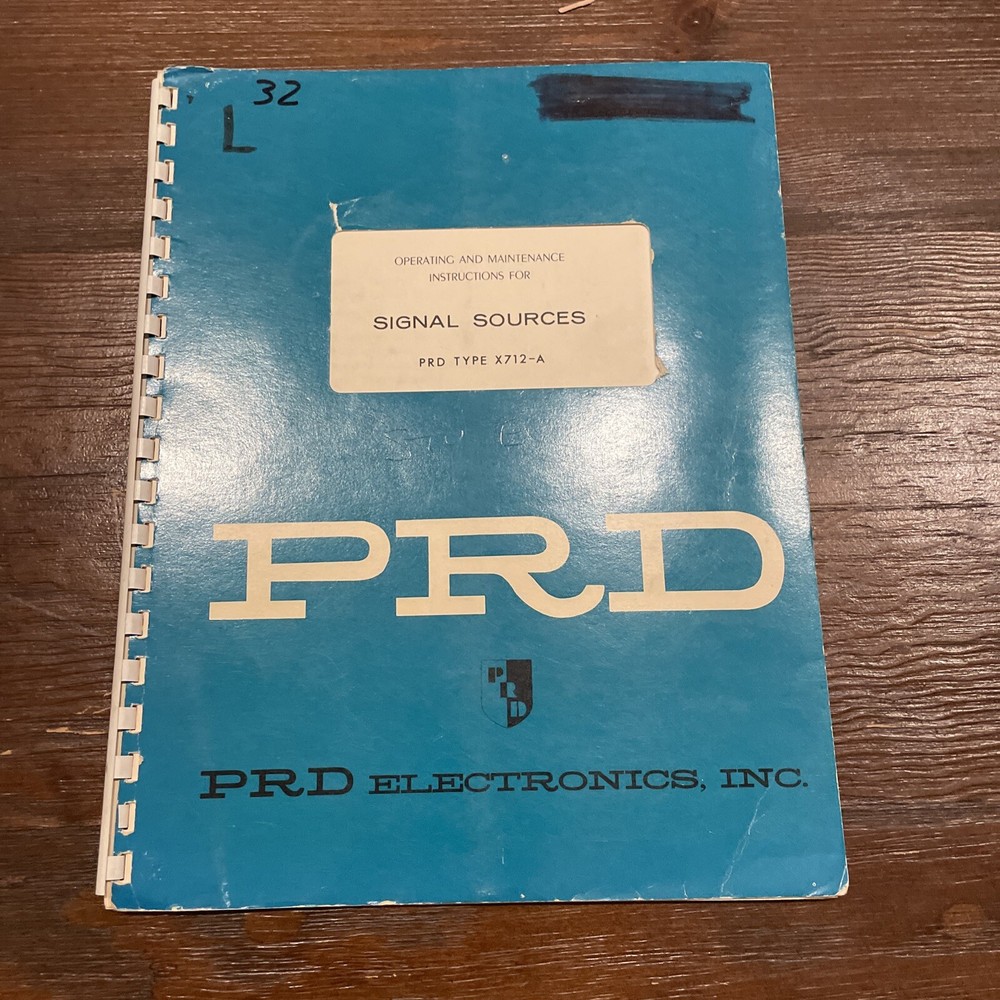 PRD Electronics Type X712-A Signal Sources Operating Instructions 1964