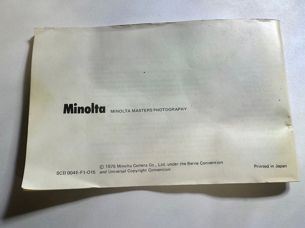 Minolta SRT SC-II Owners Manual