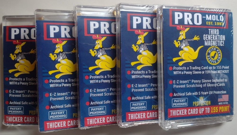 (5) ProMold MH155SAB Third Generation Magnetic Card/Sleeve Protector 155Pt NIP