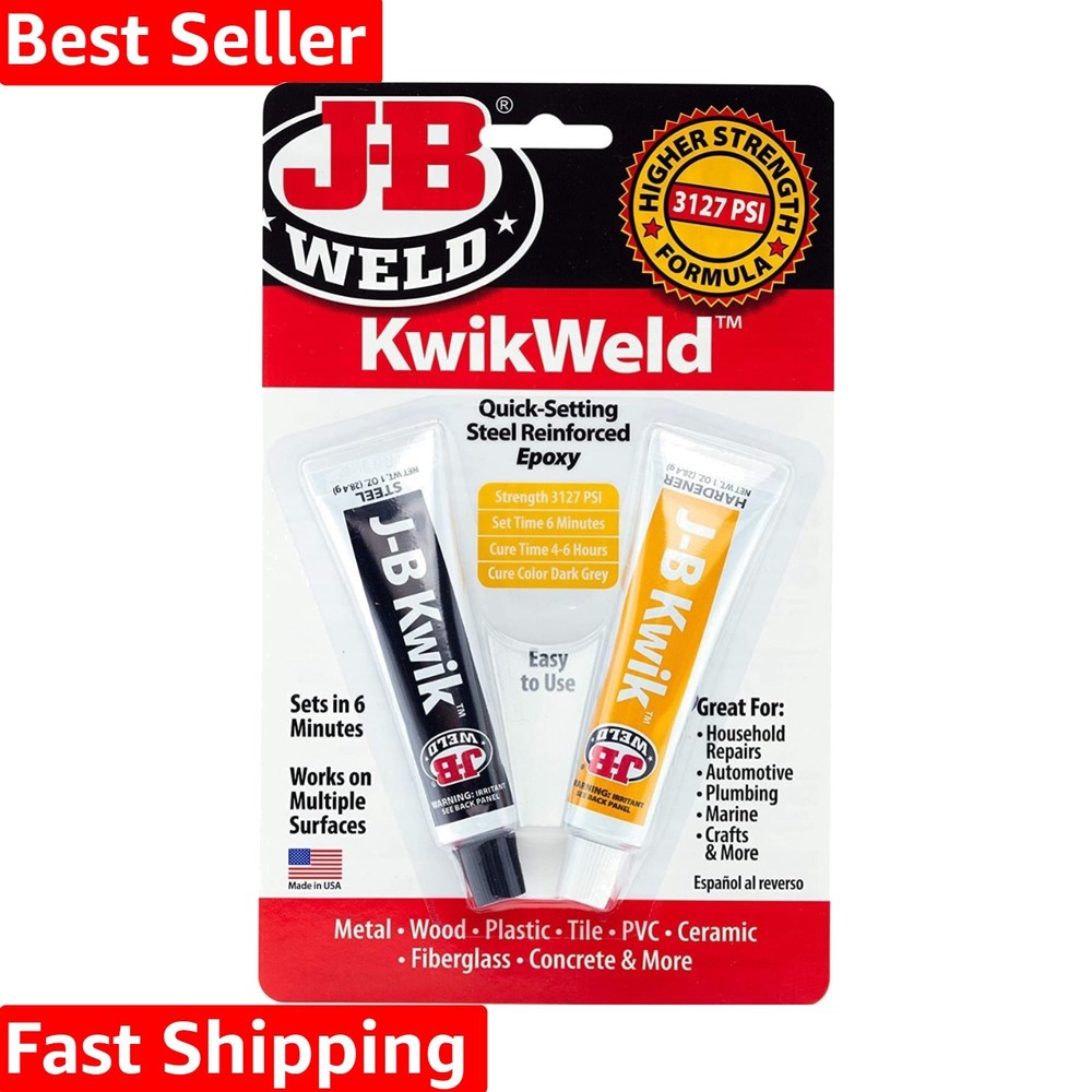 2 oz KwikWeld Quick Setting Steel Epoxy - Maximum Strength & Repair Versatility
