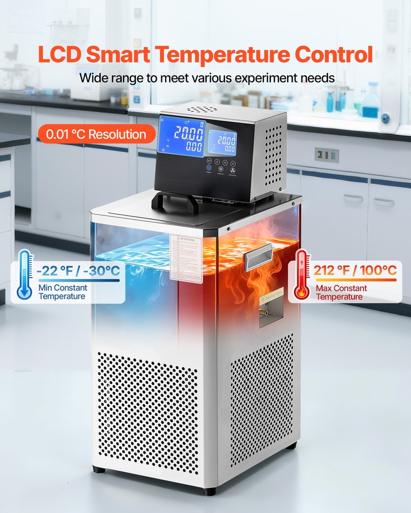 VEVOR Laboratory Chiller Circulator Lab Recirculating Chiller 6L Low Temperature