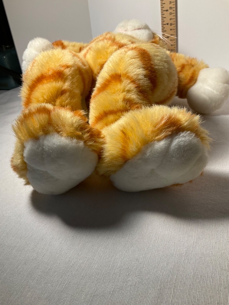 Build a bear orange striped soft cat plush