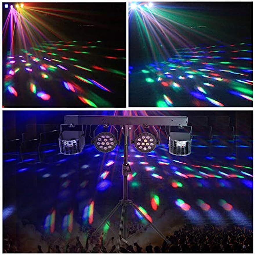 DJ Light System Set With Tripod And Remote Control LED PAR Derby Light Effects
