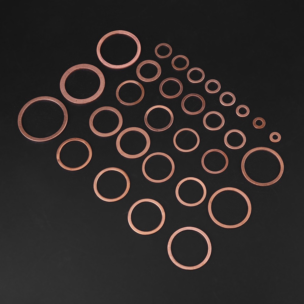568Pcs High Quality 30 Sizes Copper Washers Flat Ring Set Kit With Plastic Box