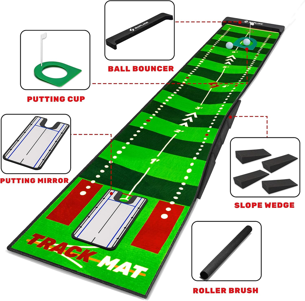 Golf Putting Mat, Visible Trajectory Tracing, Multiple Training Modes, with Putt