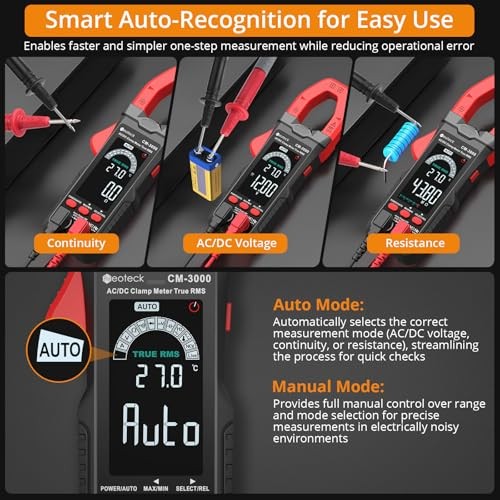 Clamp Meter 6000 Counts Clamp Multimeter 800A 6000Counts,800A AC Current Red