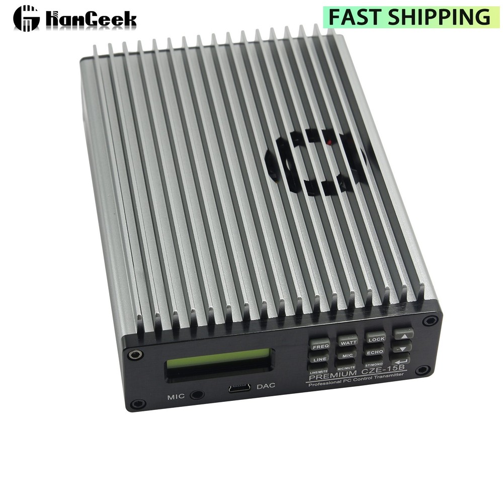 CZE-15B Stereo FM Transmitter PC Control Wireless Broadcast Radio+ Power Adapter