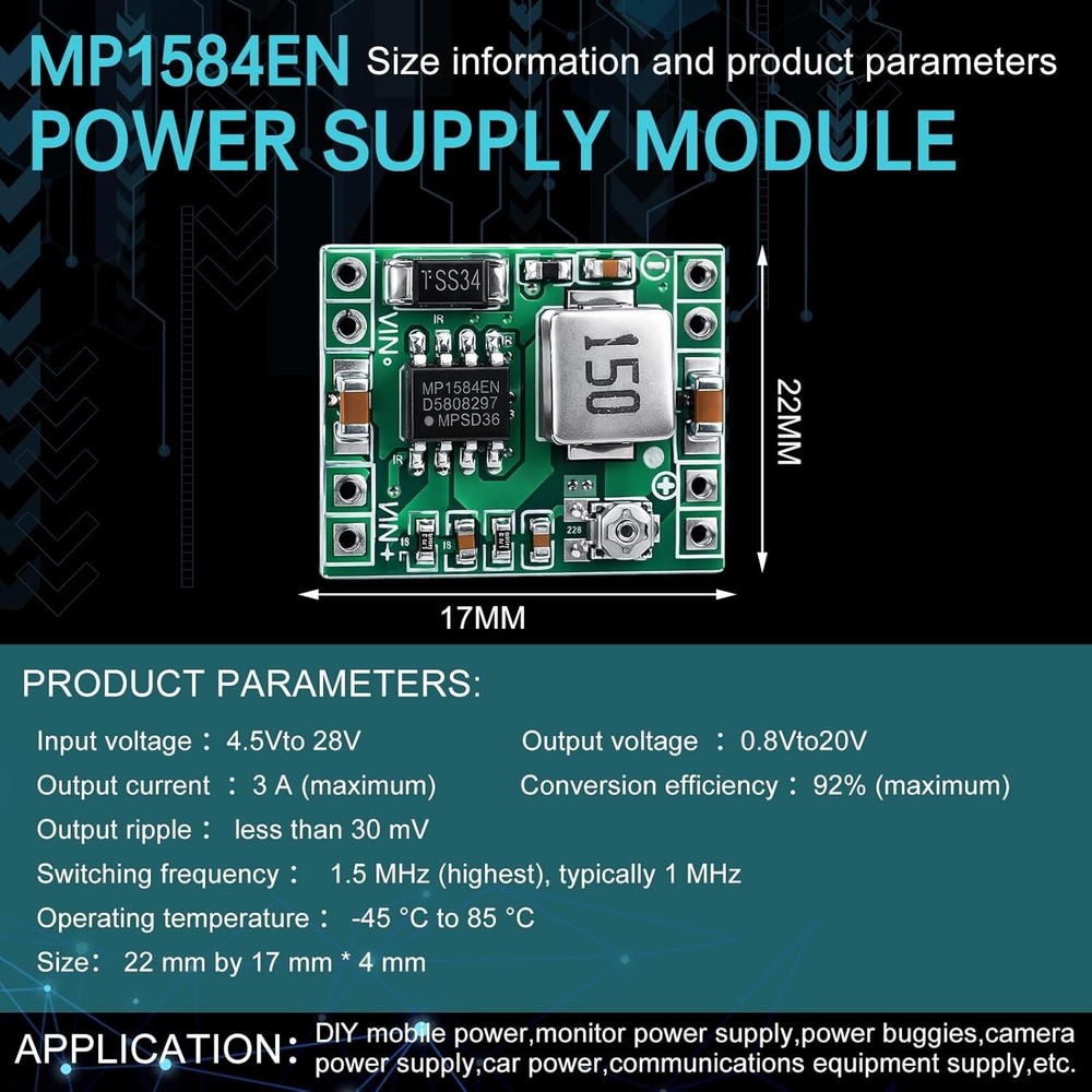 Versatile 36 Pack MP1584EN DC-DC Buck Converters: Ideal for Electronics Projects