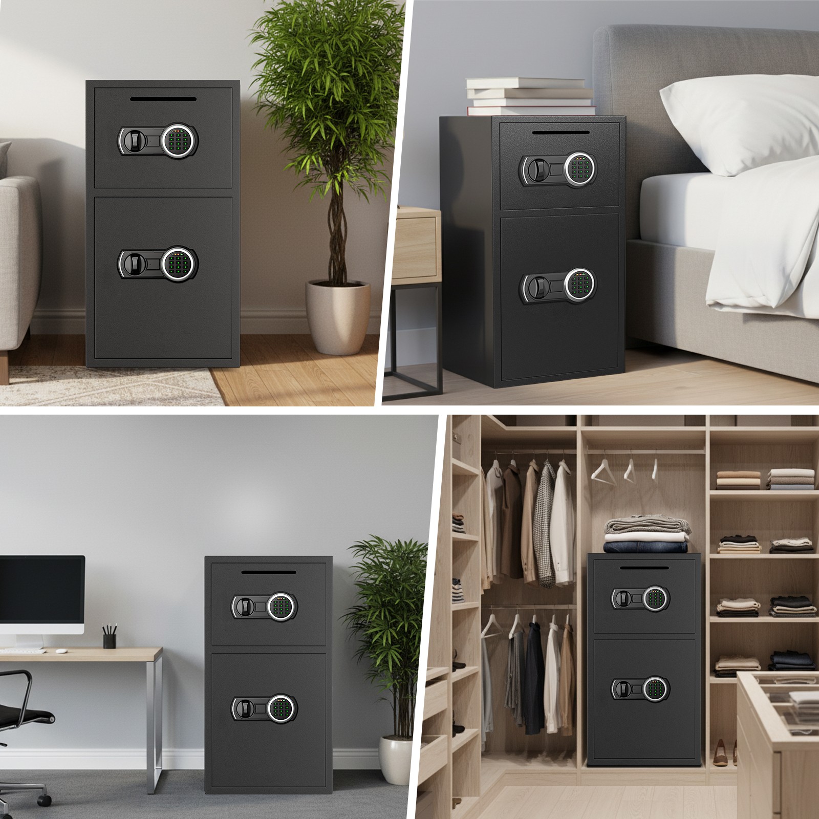 Safe, 6.0 Cub Large Home Safe Box Fireproof Waterproof Bag with Adjustable Shelf