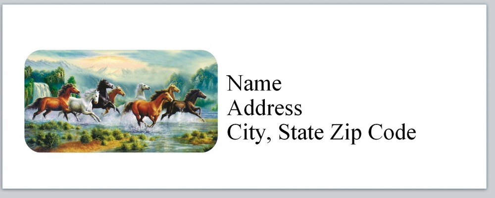 Personalized Address Labels Western Horses (bx 627)