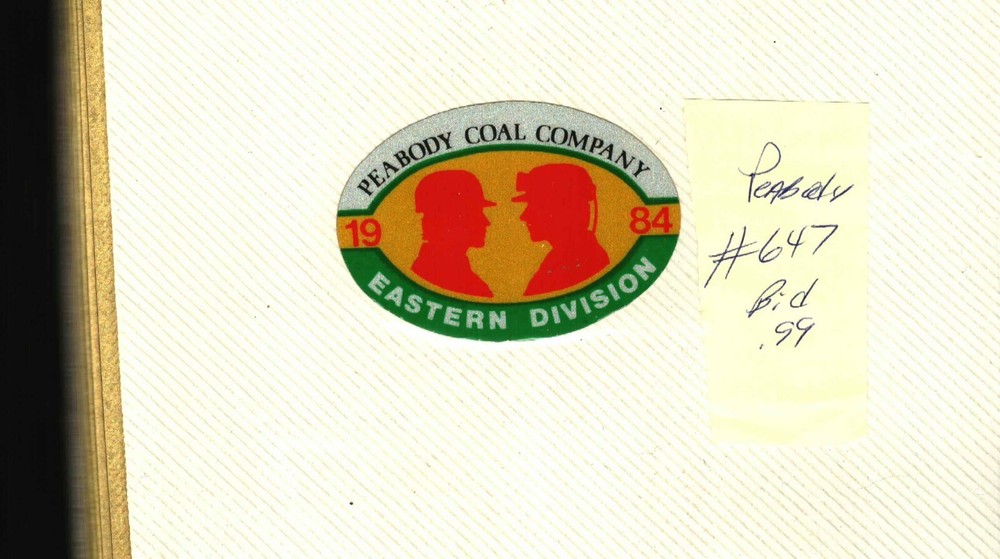 NICE 1984 PEABODY COAL CO COAL MINING STICKER # 647