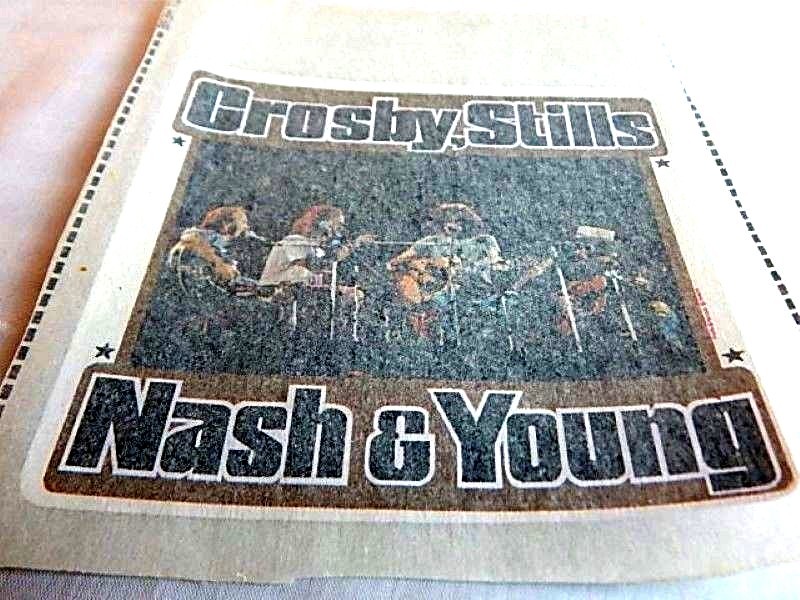 Nos Vintage Deadstock Crosby Stills Nash & Young Iron On Transfer 70s Rock Stars