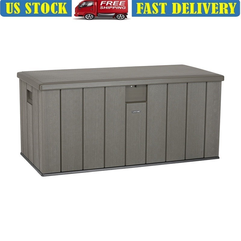 Outdoor Storage Deck Box Bench Lockable Durable Weather Resistant 150 Gal New