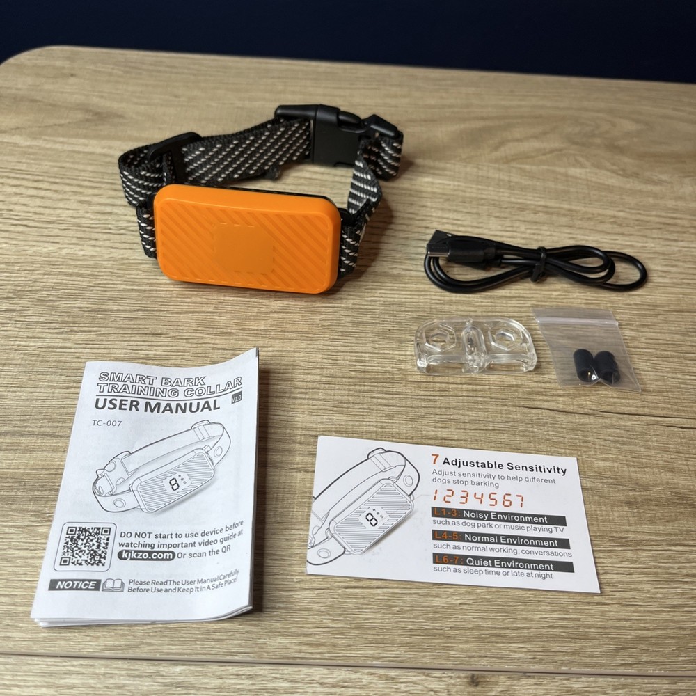 Bark Collar Smart Rechargeable 3 Modes Waterproof Orange TC-007