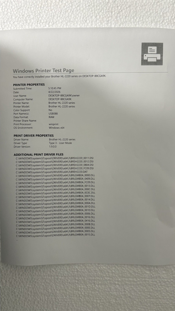 Brother HL-2220 Laser Printer Clean!