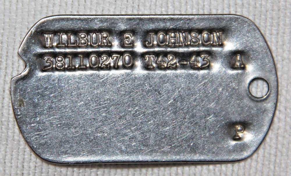 ORIGINAL WWII NAMED DOG TAG