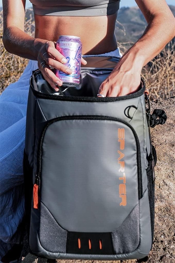 Portable Lightweight Backpack Cooler with Dual Compartments - 33 Can Capacity