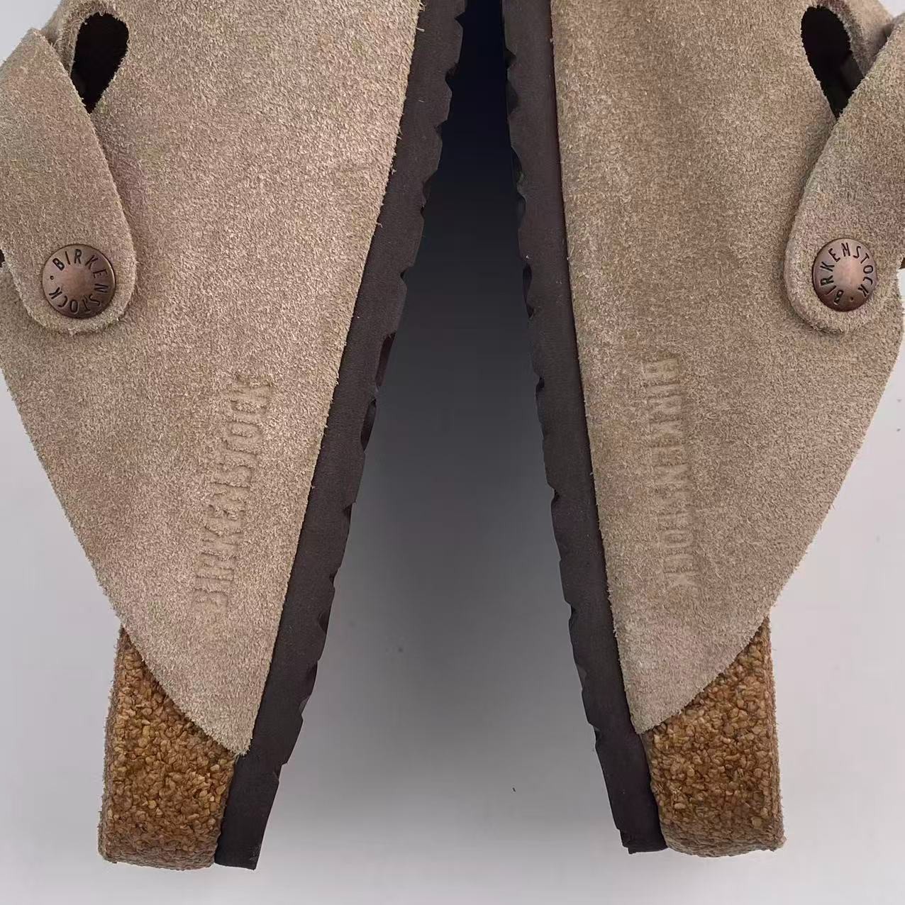 Birkenstock Boston Soft Footbed Taupe Suede Leather Unisex Shoes Size EU 37-45