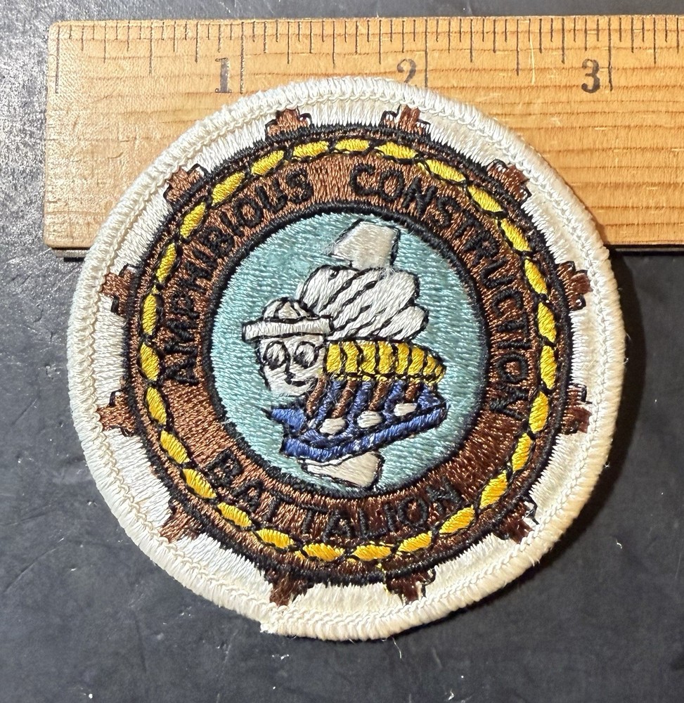 Original US Navy 1970s Unit Patch Amphibious Construction Battalion Seabees B3