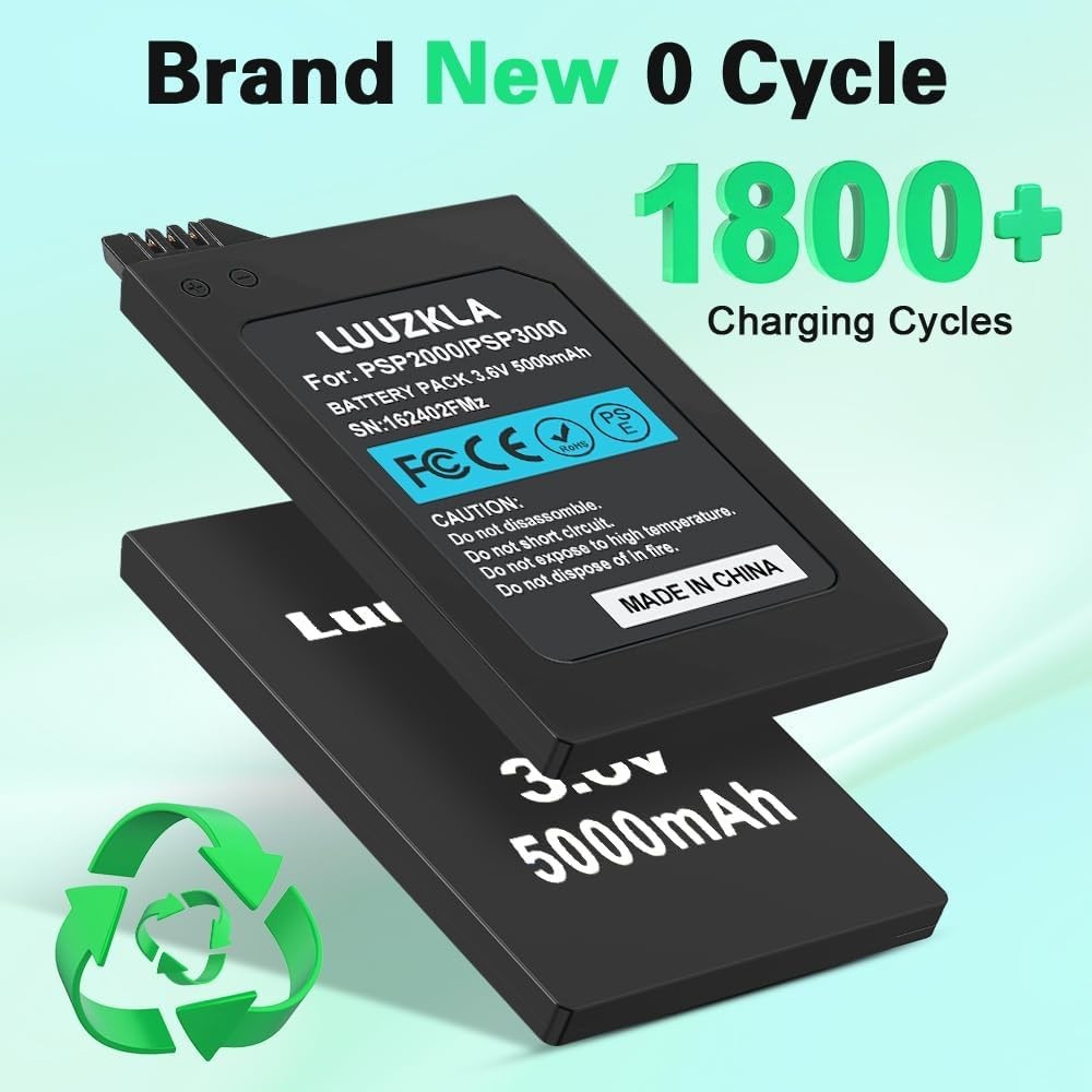 High-Capacity 5000mAh Replacement Battery for PSP 2000/3000 - 24