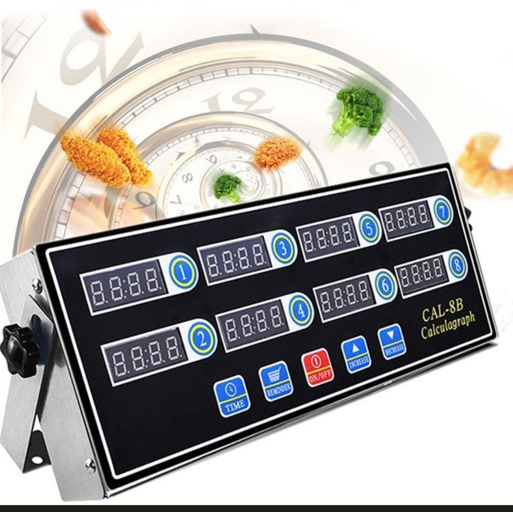 Digital Timer Kitchen Cooking Reminder Portable LCD Calculagraph, 8 Channels