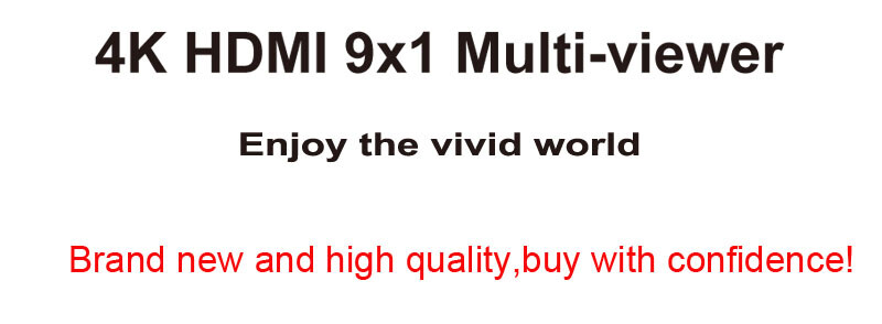 4K 9x1 HDMI Quad Multi-viewer 9 Channel Seamless Switch Screen Splitter Divider