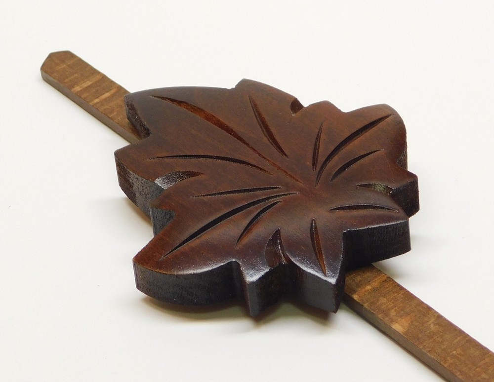 Cuckoo Clock Pendulum 3" Maple Leaf Style NEW Brown German Made 8 3/4" Length