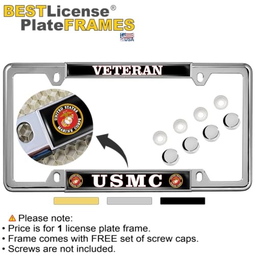 Chrome USMC Veteran Chrome - Style 1 - Officially Licensed