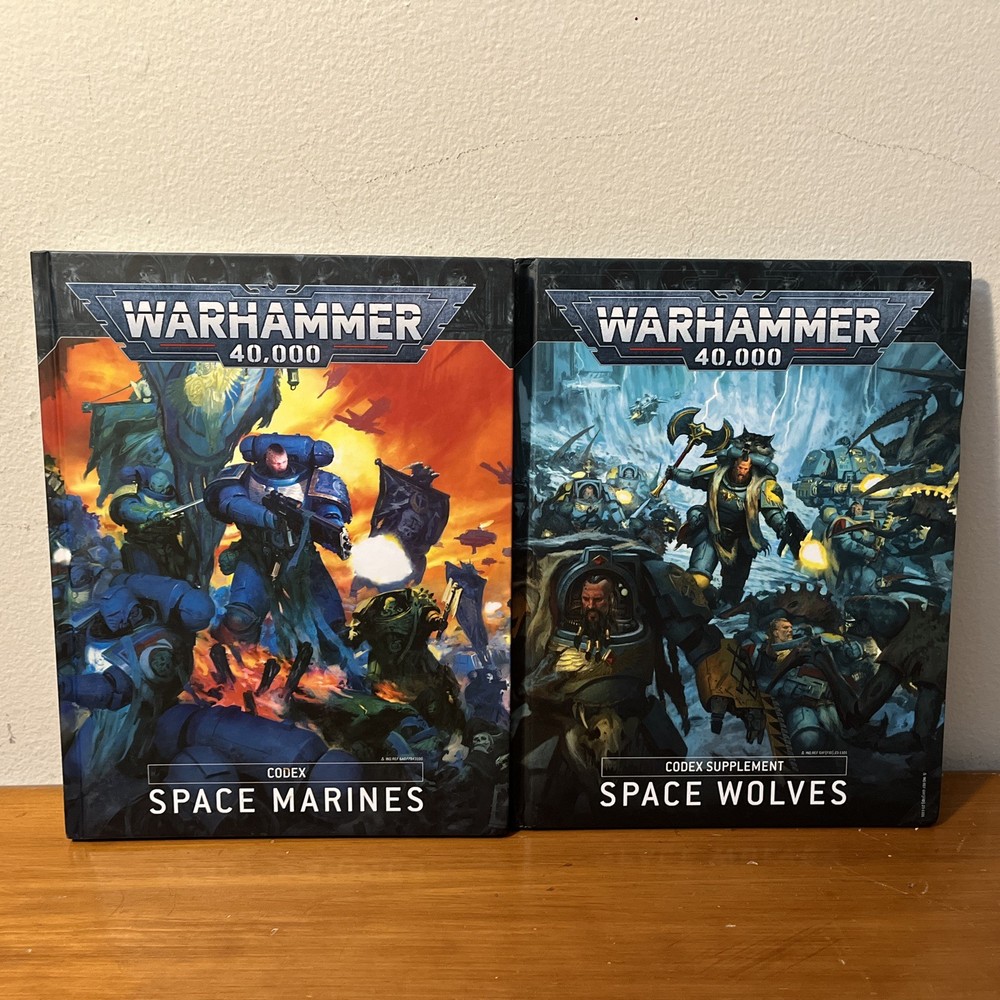 Space Marines Warhammer 40k 9th Edition Codex And Space Wolf Supplement Lot