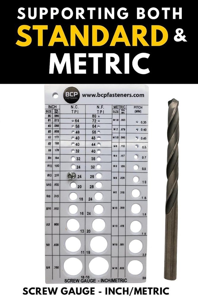 Metric and SAE Screw Thread Gauge Tool
