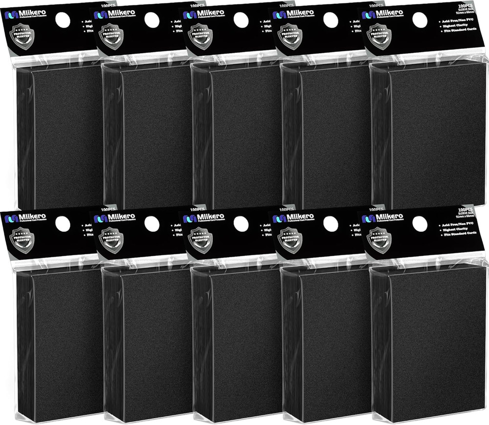 1000 Counts Black Card Sleeves, Matte Card Sleeve Deck Card Protectors, Trading