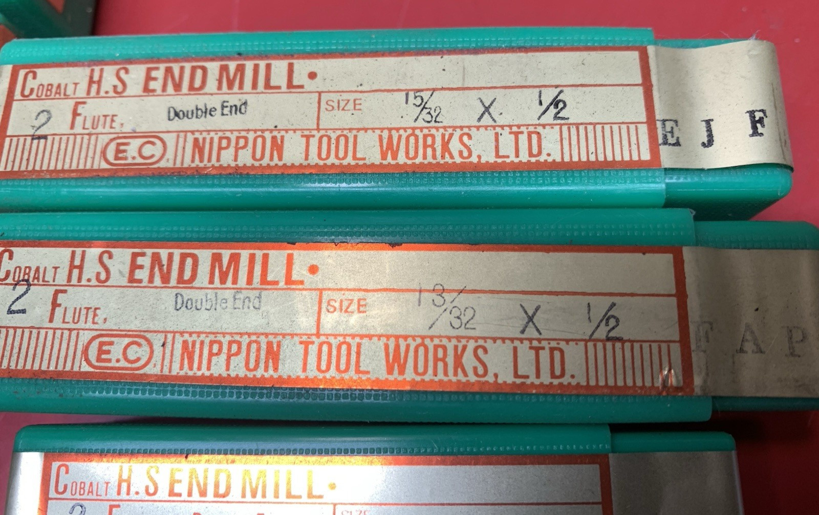 Lot of 23 2 & 4 Flute Cobalt End Mills 7/8" to 7/32" (NOS) Bridgeport Mill