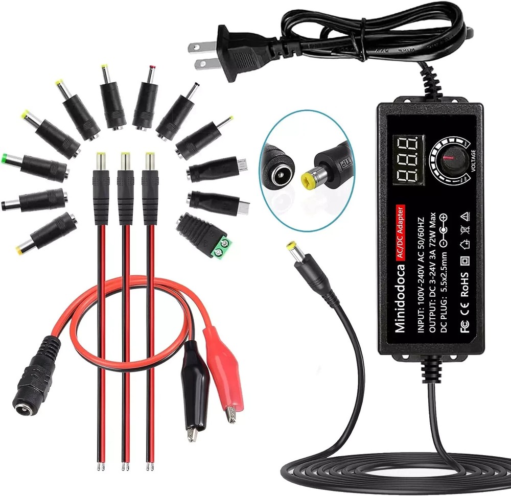 72W Power Supply Adjustable DC 3V ~ 24V Variable Universal Switching ACDC