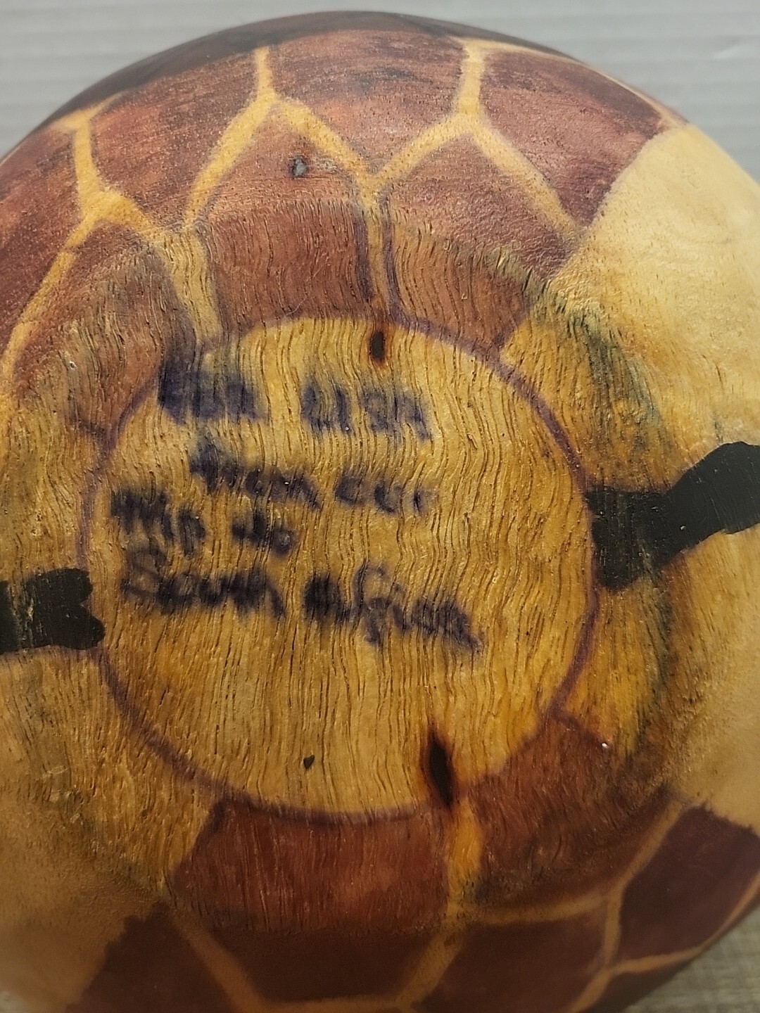 Hand Carved & Hand Painted Animal Print South Africa 11.25" Wooden Bowl