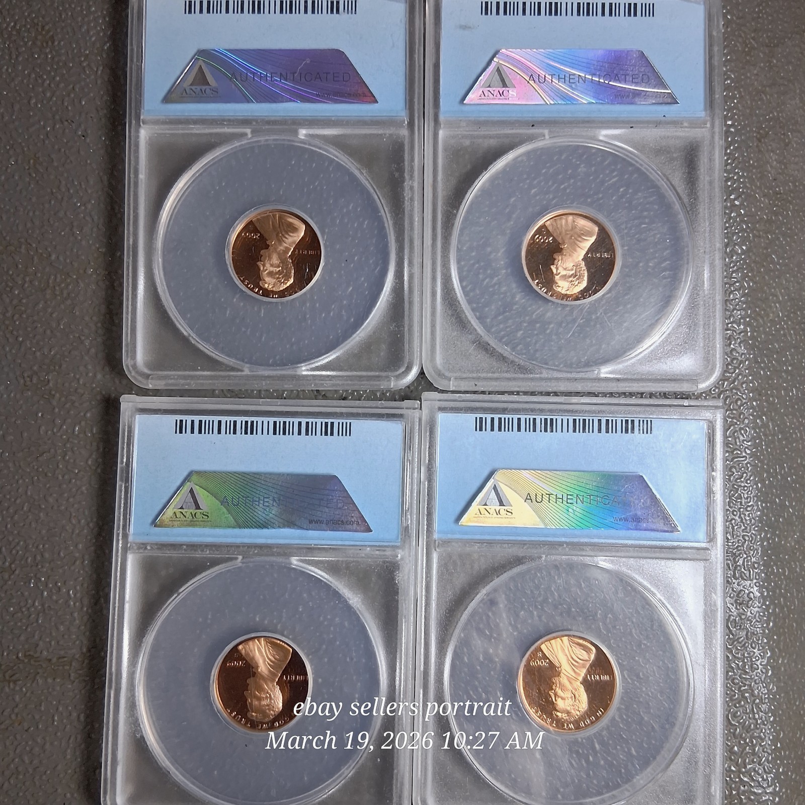 2009-S Lincoln Penny Set (4) ANACS PR70 DCAM First Release MATCHED CERT #095/398