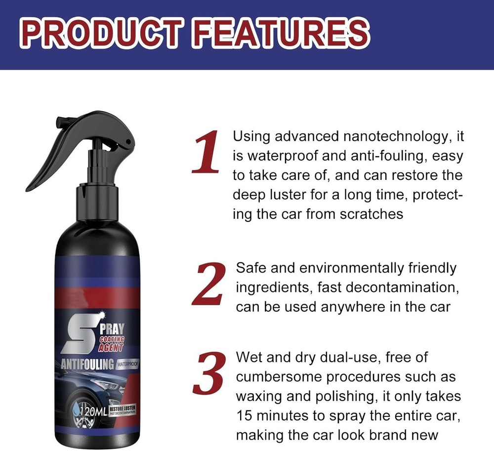 2PCS Spray coating agent Multi-functional Coating Renewal Agent, Car Coating...
