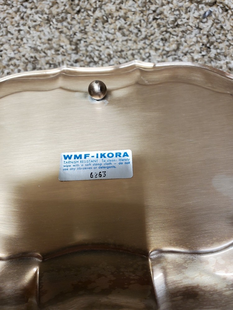 Vintage WMF-IKORA Brushed Silver Plate Footed oval Serving Tray