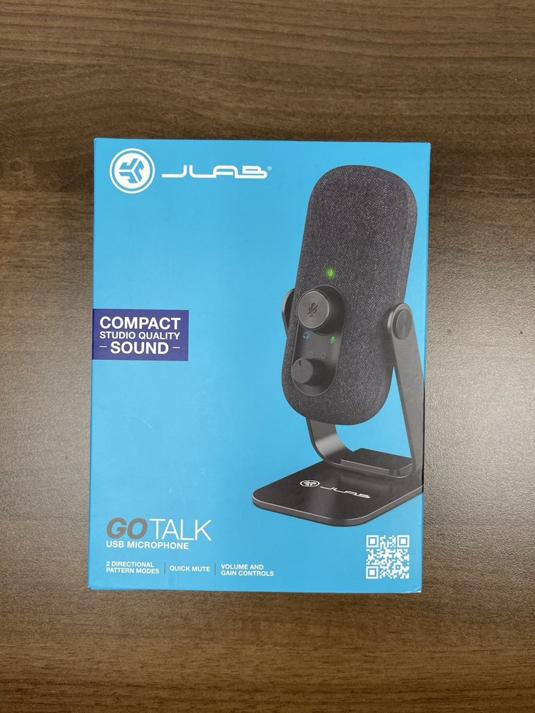 JLab Go Talk USB Desktop Microphone Black - 2 Directional Pattern Modes