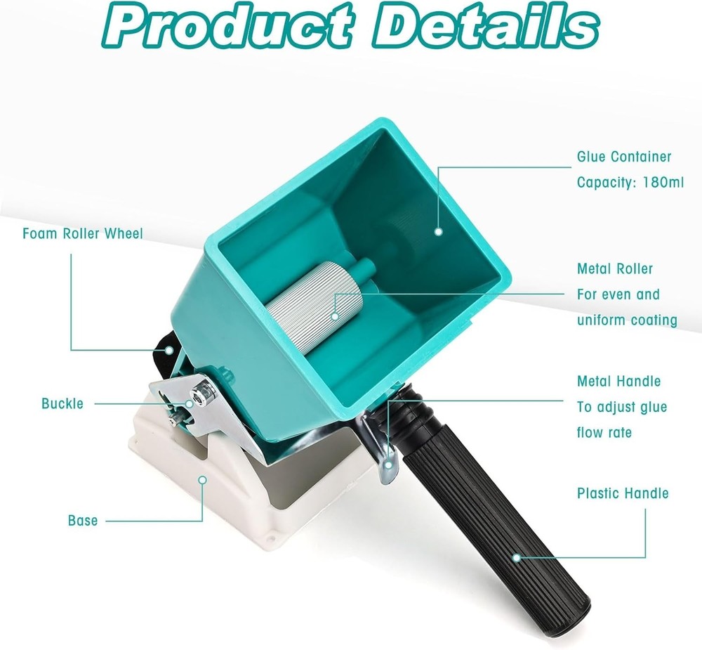 Woodworking Glue Applicator Roller 3 Inch Adjustable Spill-Free Spread