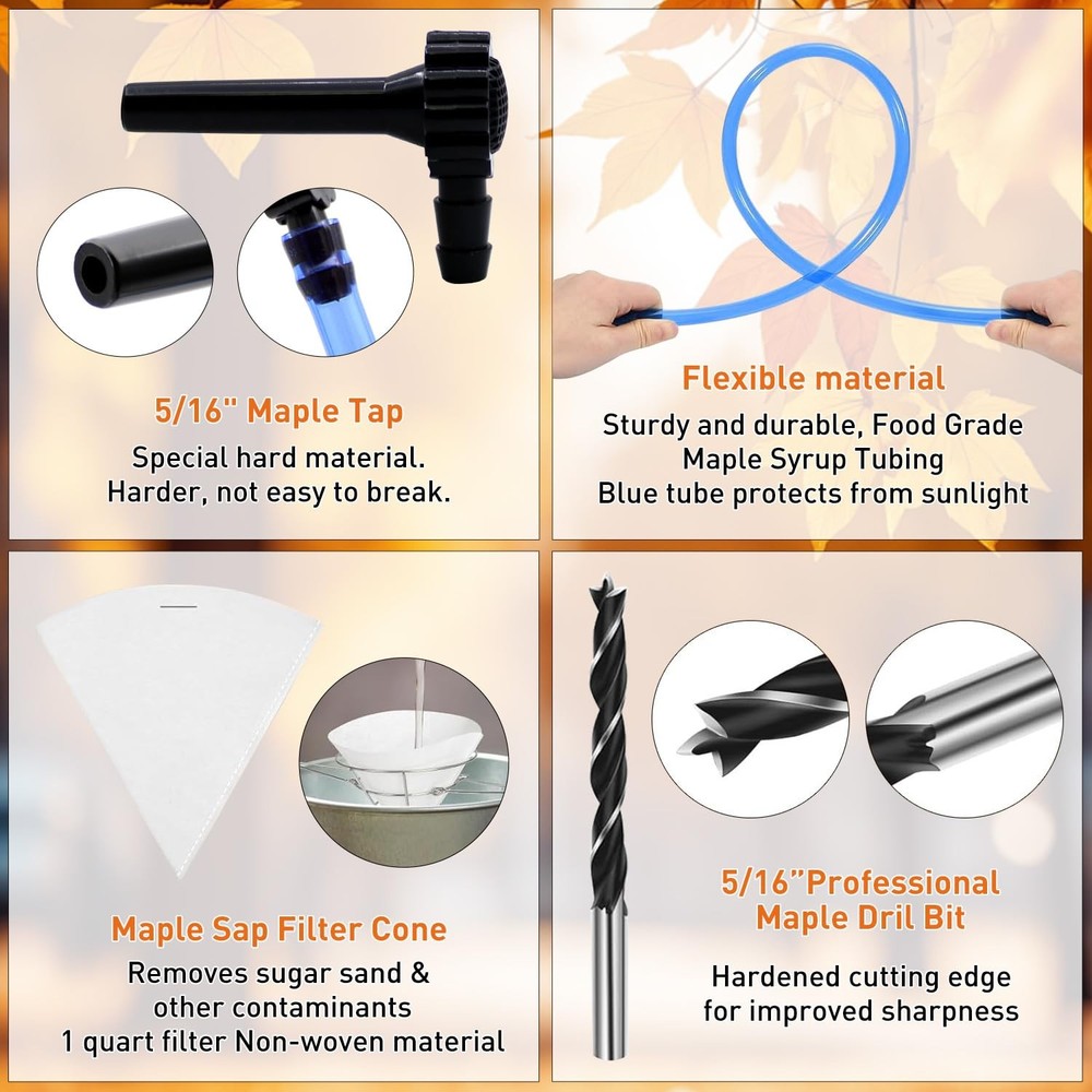 15 Sets Maple Syrup Tree Tapping Kit - (15) 5/16" Taps for Maple Trees, 44.3F...