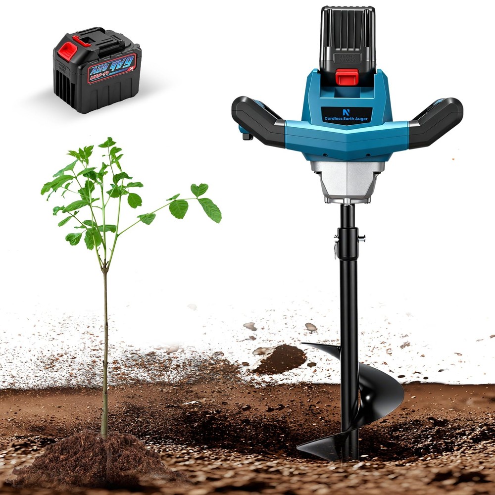 1200W Electric Post Hole Digger Cordless Earth Auger with Reverse Function 6”...