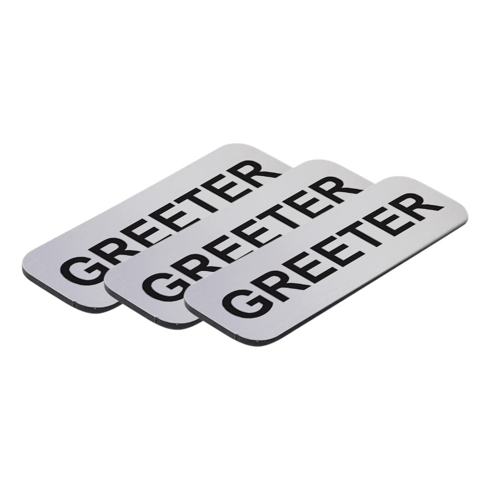 Greeter 1 x 3" Name Tag, (3 Pack)