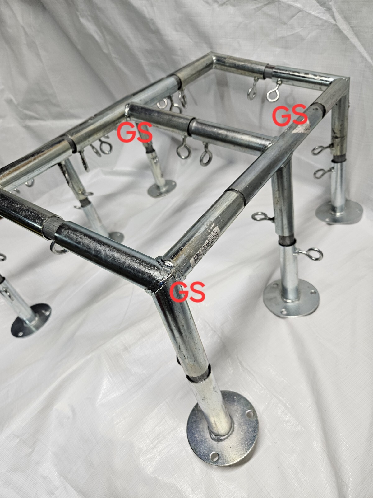 6 Leg Canopy Low Peak 10x20 Fittings Set 3/4'' Carport Frame Shed Tent 102Degree