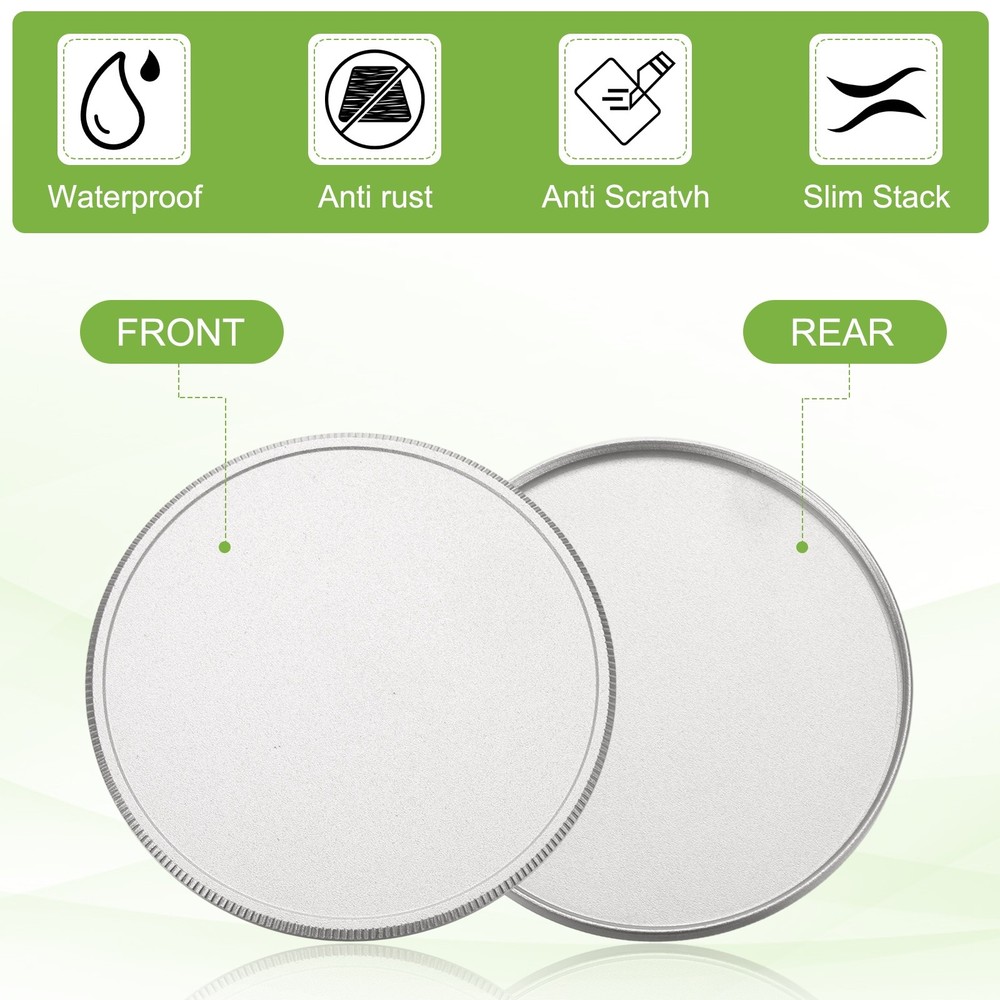 2Pcs 62mm Metal Lens Cap Universal Lens Filter Stack Cap Slim Stack Silver