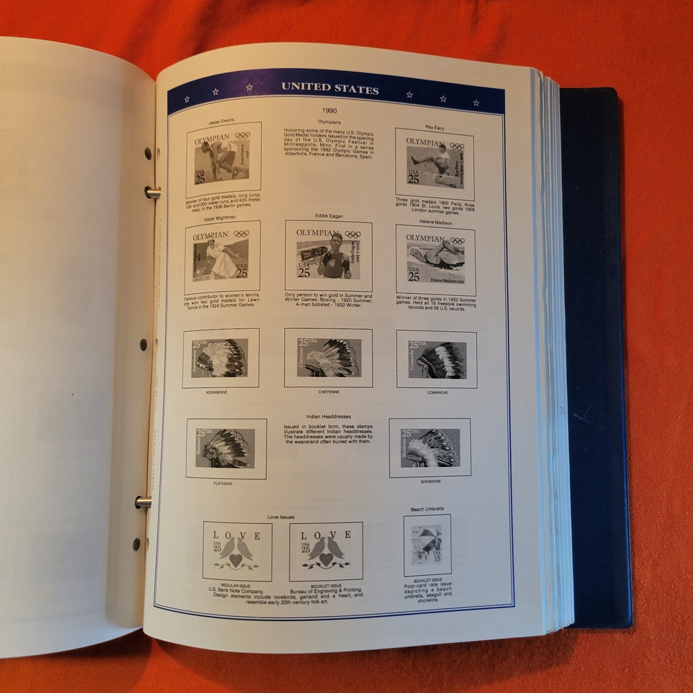 Vintage United States Postage Stamp Collection Album 1847 - 1989, CWS