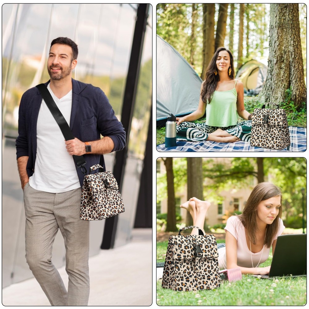 Insulated Foldable Lunch Bag- Lightweight Portable with Adjustable Shoulder S...