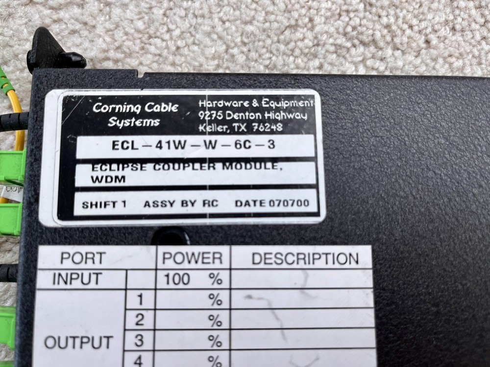 Corning Optical ECL-41W-W-6C-3 Eclipse Coupler Module WDM 1310 1550 SIECOR