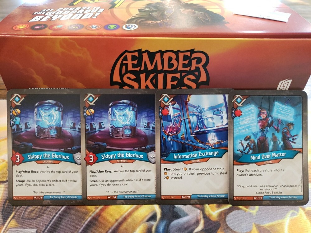 Unscanned Keyforge Aember Skies Deck - Brobnar Geistoid Logos