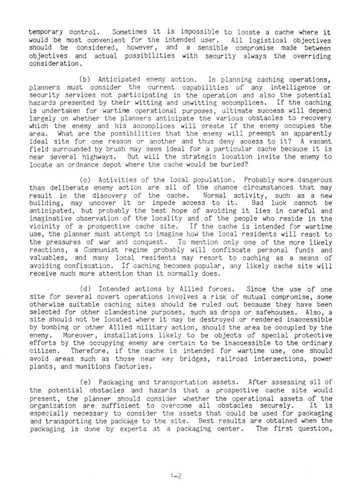 44 Page 1991 ST 31-205 SPECIAL FORCES CACHE CACHING TECHNIQUES Manual on Data CD