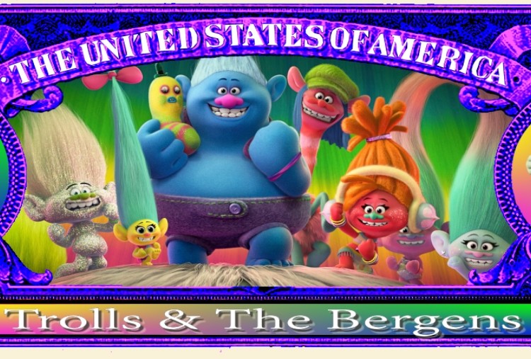 Trolls Million Dollar Bill Play Funny Money Novelty Note with FREE SLEEVE